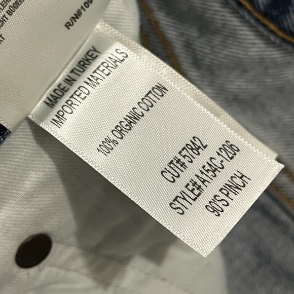 Agolde Jeans Women's 29 90s Pinch Blue Denim Button Fly Straight Y2K Grunge Punk - Picture 6 of 12